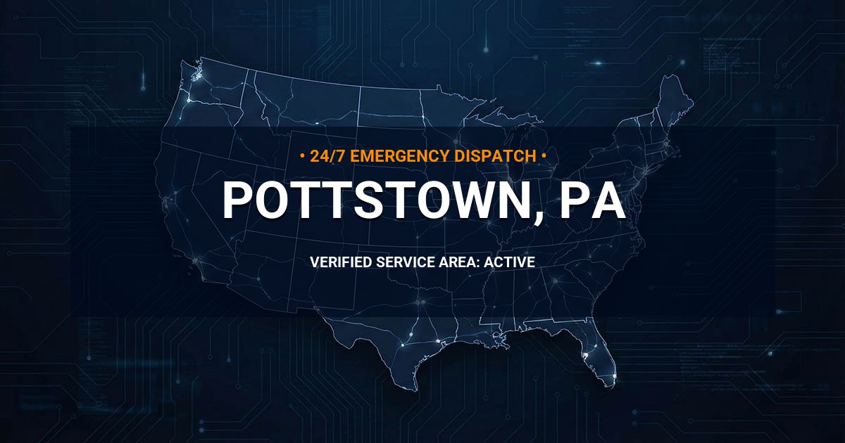 Emergency Plumbing Dispatch Map for Plumbing Services: Pottstown, PA