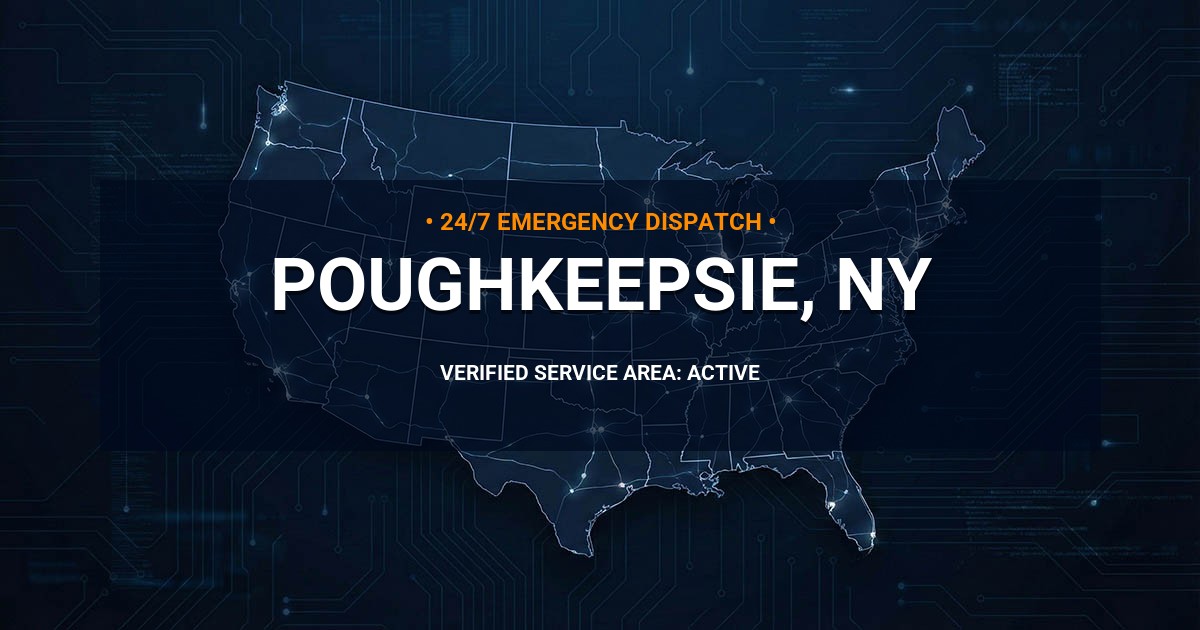 Emergency Plumbing Dispatch Map for Plumbing Services: Poughkeepsie, NY