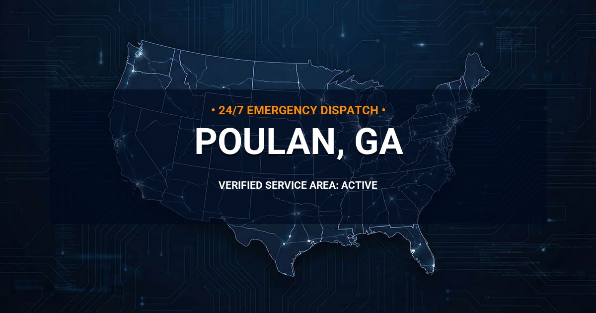 Emergency Plumbing Dispatch Map for Plumbing Services: Poulan, GA
