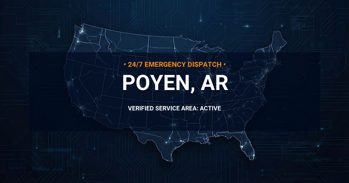 Emergency Plumbing Dispatch Map for Plumbing Services: Poyen, AR