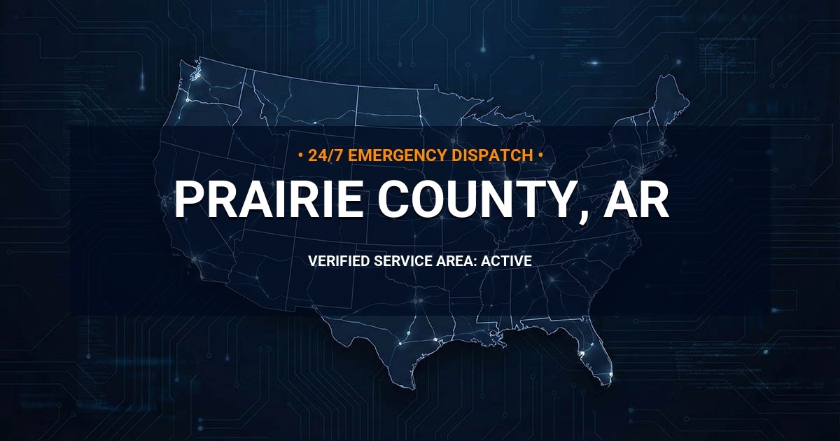 Emergency Plumbing Dispatch Map for Prairie County Plumbing Logistics