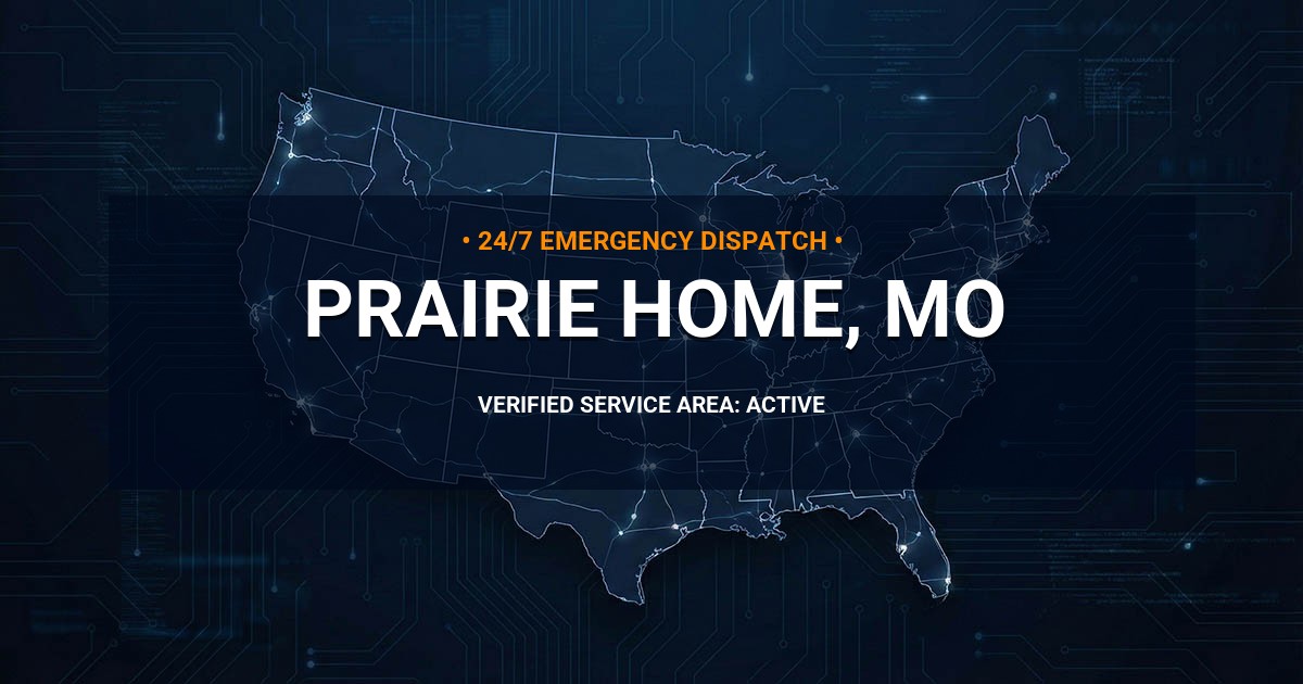 Emergency Plumbing Dispatch Map for Plumbing Services: Prairie Home, MO