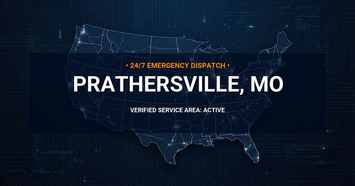 Emergency Plumbing Dispatch Map for Plumbing Services: Prathersville, MO