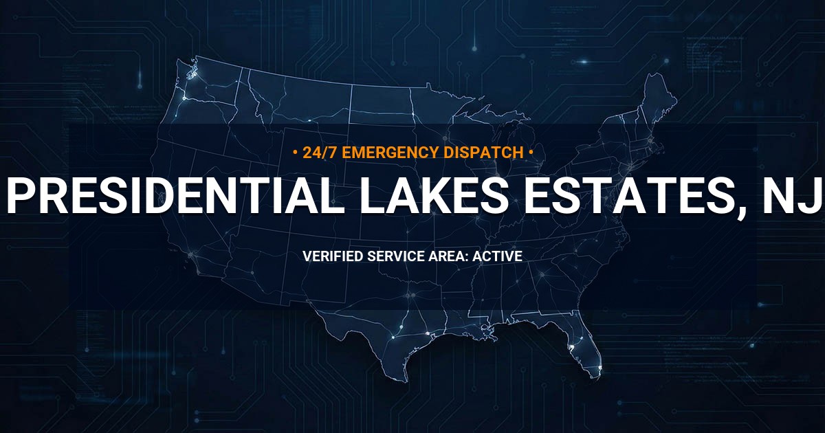 Emergency Plumbing Dispatch Map for Plumbing Services: Presidential Lakes Estates, NJ