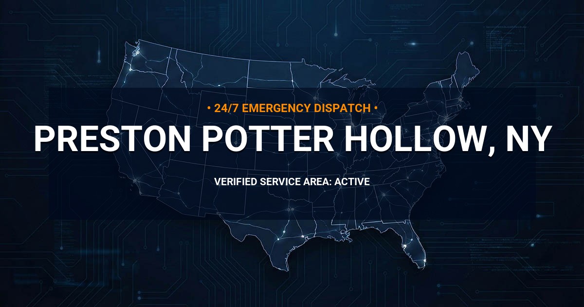 Emergency Plumbing Dispatch Map for Plumbing Services: Preston-Potter Hollow, NY