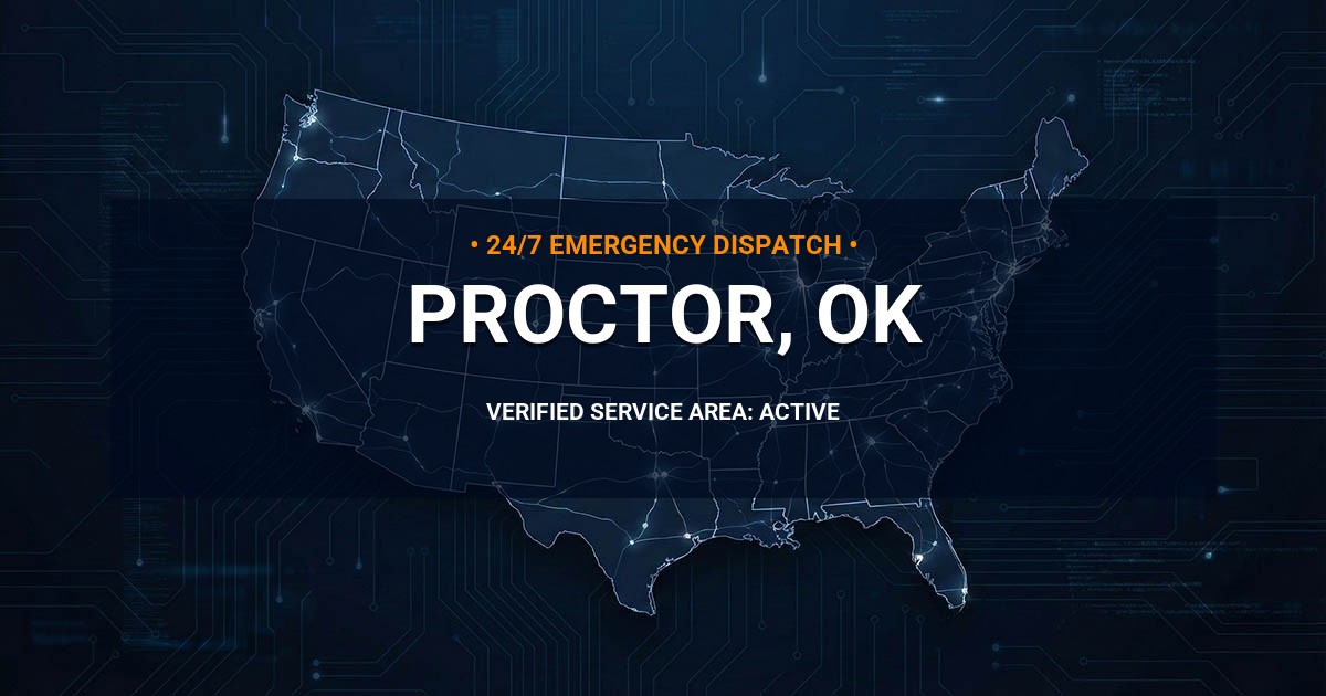 Emergency Plumbing Dispatch Map for Plumbing Services: Proctor, OK