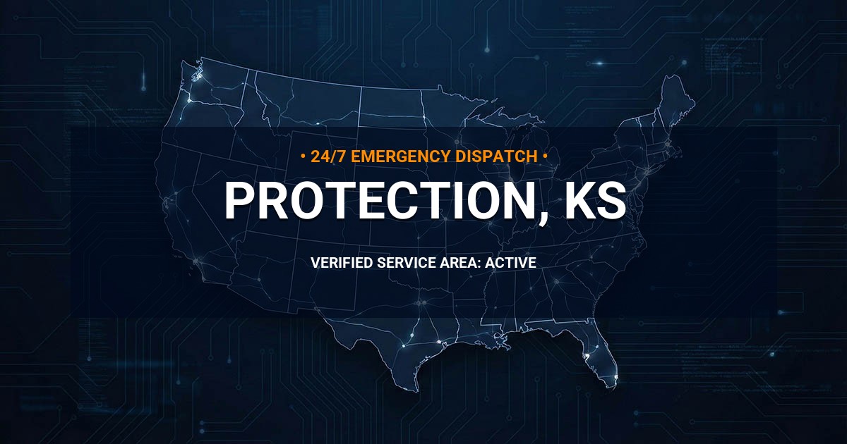 Emergency Plumbing Dispatch Map for Plumbing Services: Protection, KS