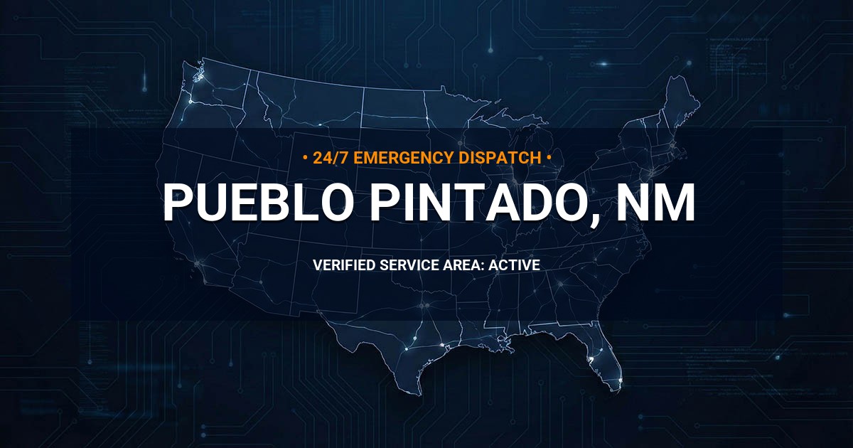 Emergency Plumbing Dispatch Map for Plumbing Services: Pueblo Pintado, NM