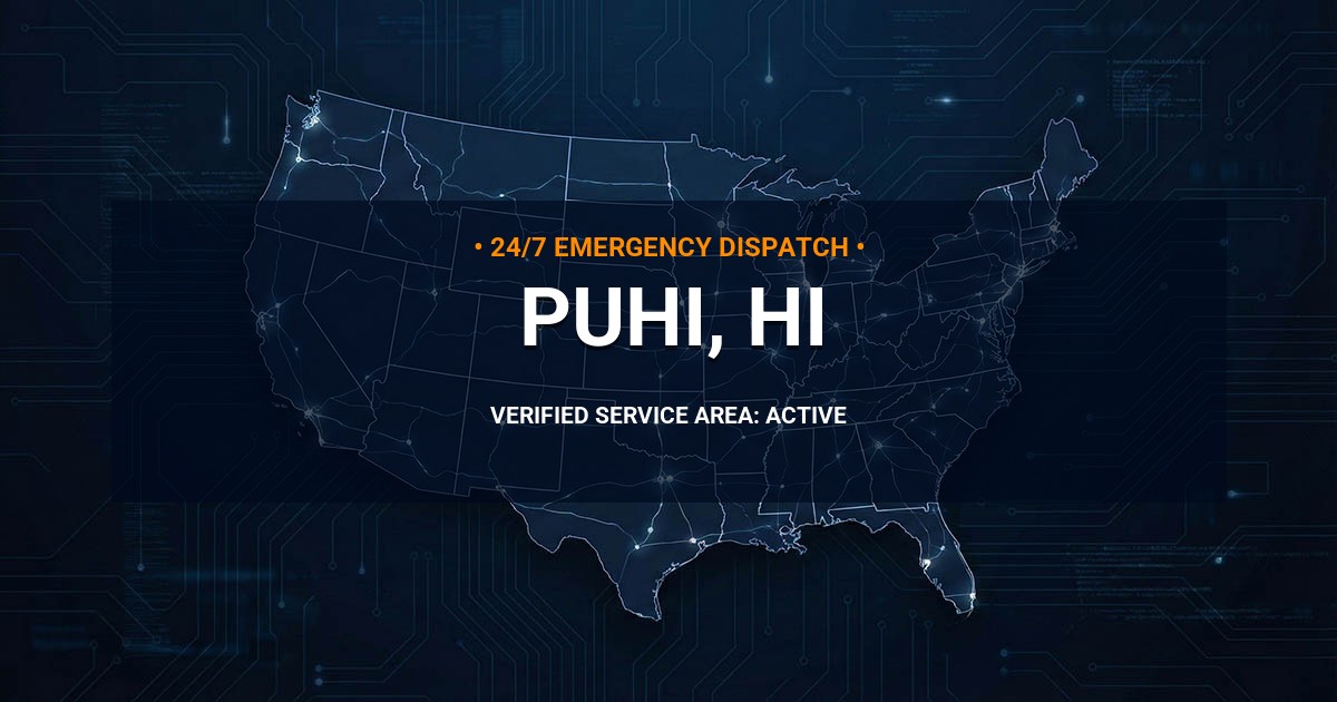 Emergency Plumbing Dispatch Map for Plumbing Services: Puhi, HI