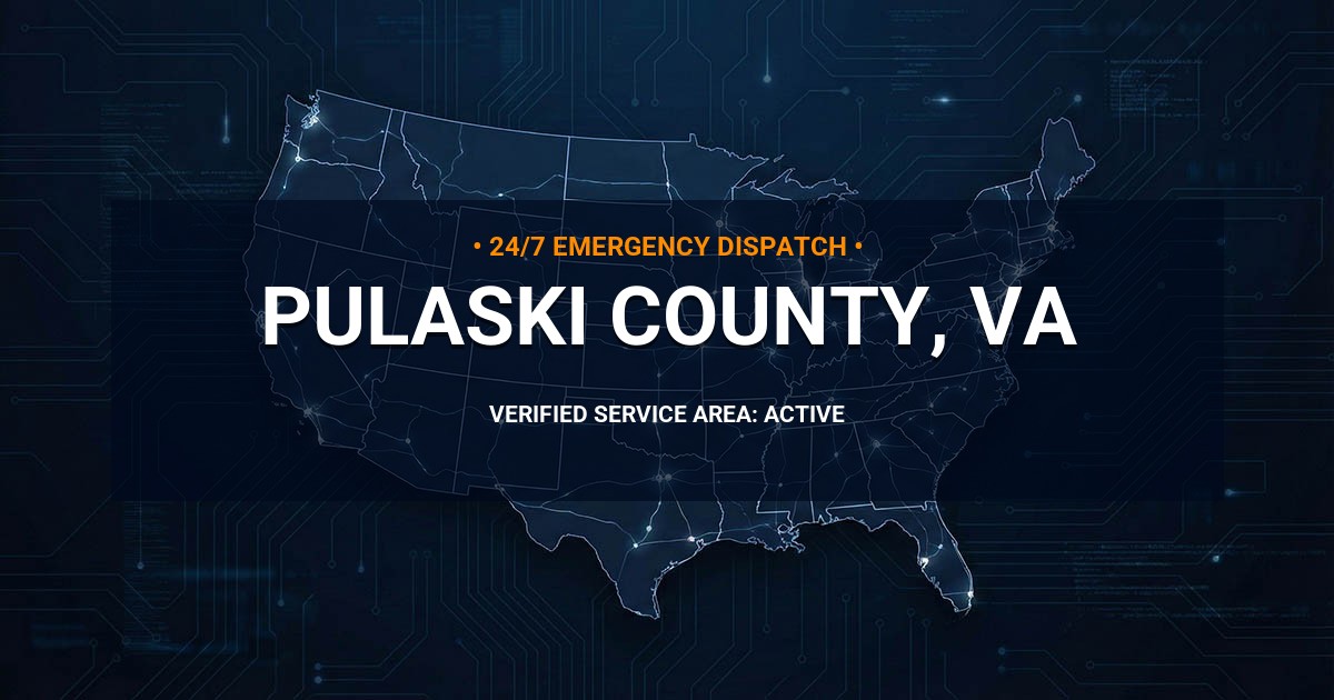 Emergency Plumbing Dispatch Map for Pulaski County Plumbing Logistics