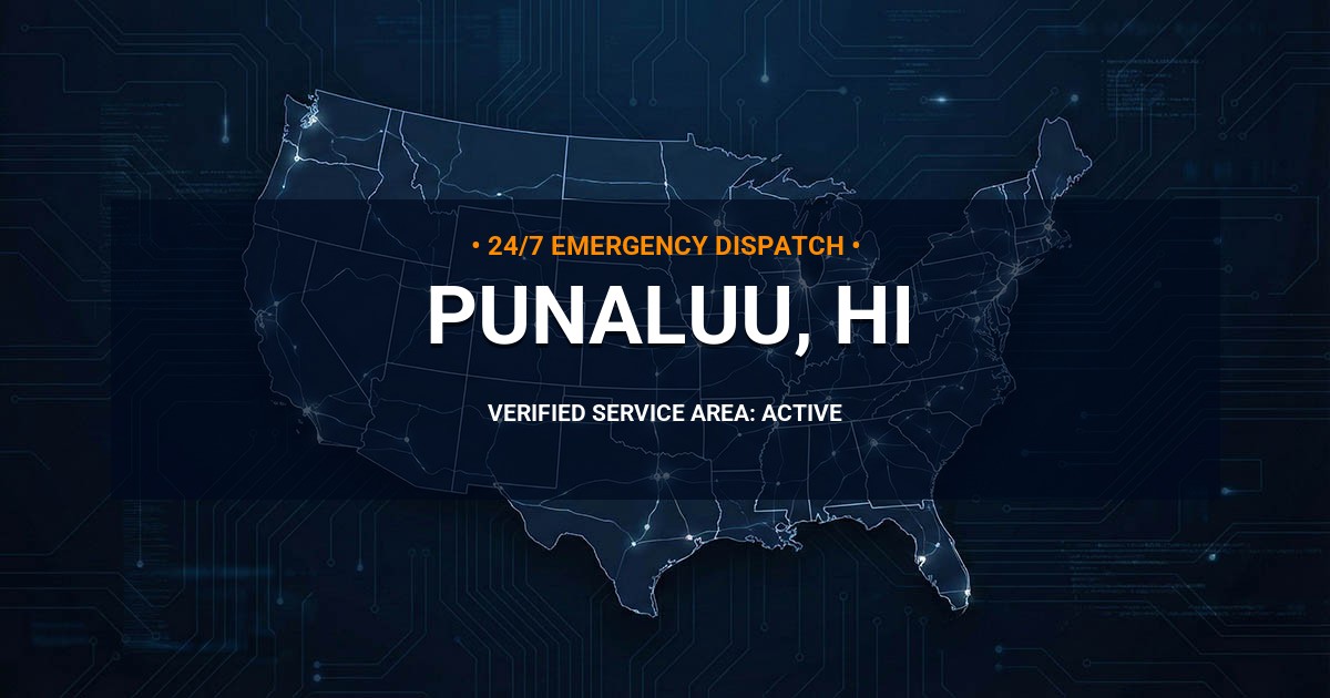 Emergency Plumbing Dispatch Map for Plumbing Services: Punaluu, HI