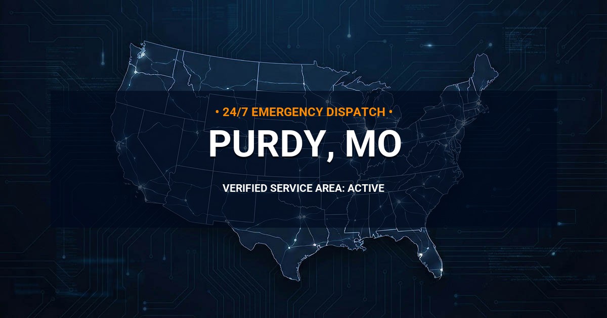 Emergency Plumbing Dispatch Map for Plumbing Services: Purdy, MO