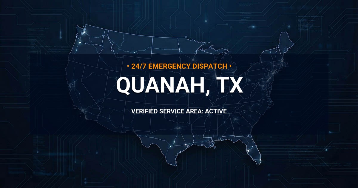 Emergency Plumbing Dispatch Map for Plumbing Services: Quanah, TX