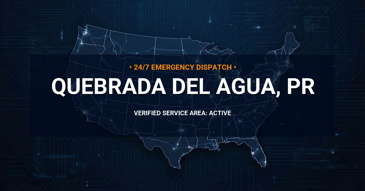 Emergency Plumbing Dispatch Map for Plumbing Services: Quebrada del Agua, PR