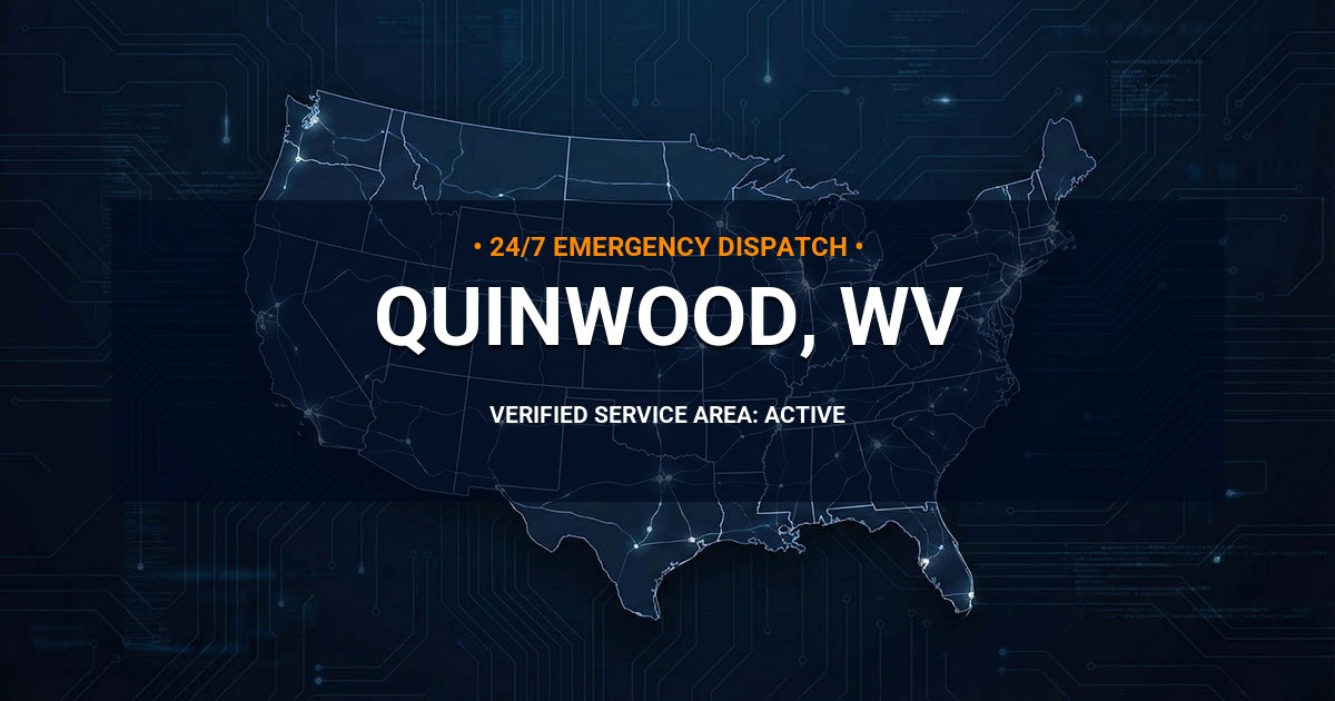 Emergency Plumbing Dispatch Map for Plumbing Services: Quinwood, WV