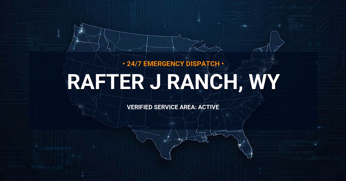 Emergency Plumbing Dispatch Map for Plumbing Services: Rafter J Ranch, WY