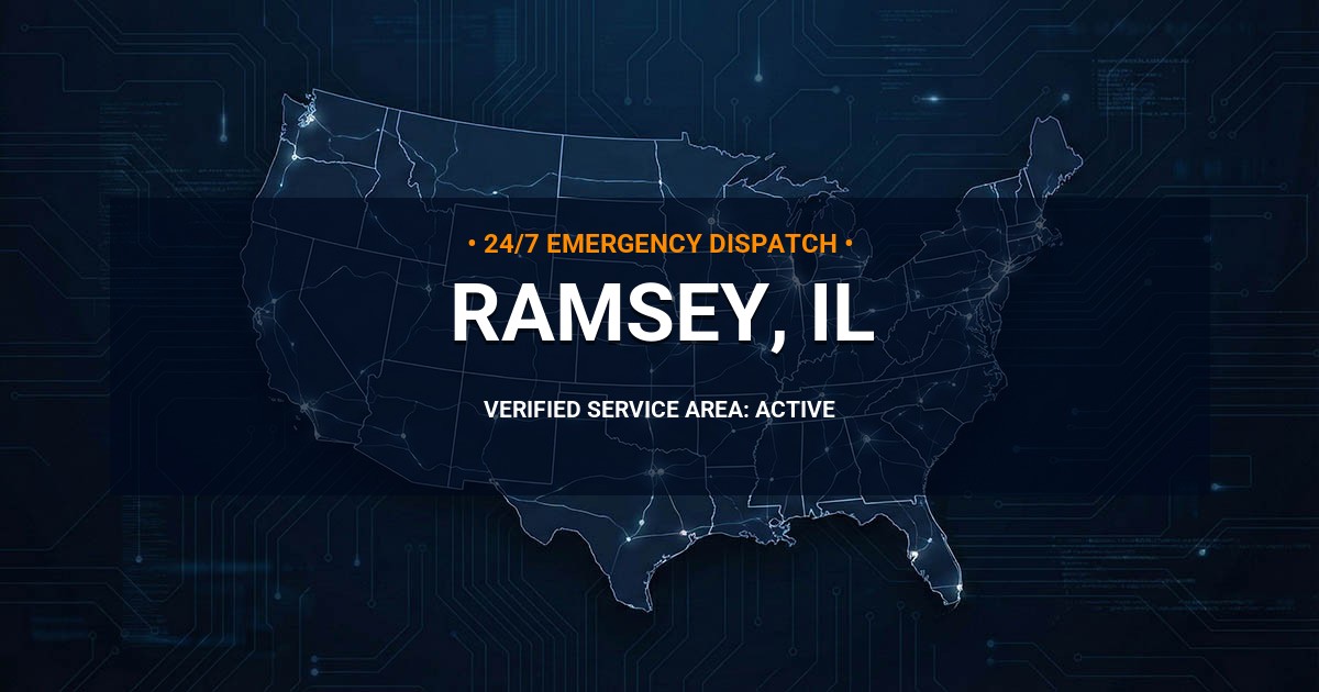 Emergency Plumbing Dispatch Map for Plumbing Services: Ramsey, IL