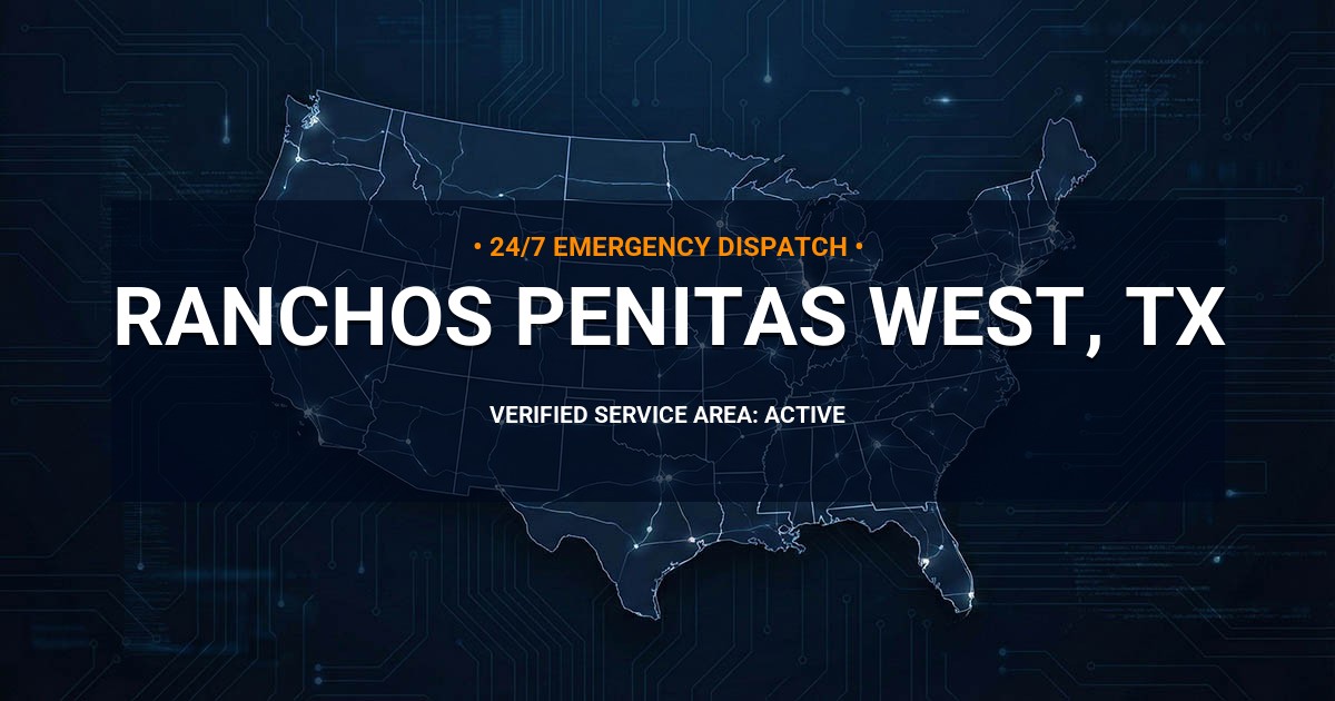 Emergency Plumbing Dispatch Map for Plumbing Services: Ranchos Penitas West, TX