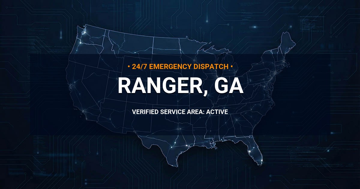 Emergency Plumbing Dispatch Map for Plumbing Services: Ranger, GA