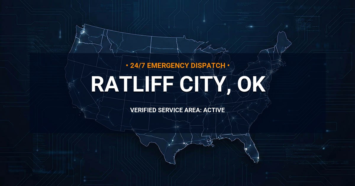 Emergency Plumbing Dispatch Map for Plumbing Services: Ratliff City, OK