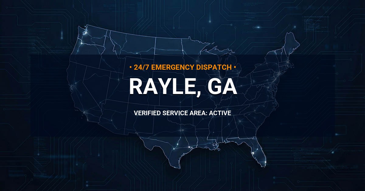 Emergency Plumbing Dispatch Map for Plumbing Services: Rayle, GA