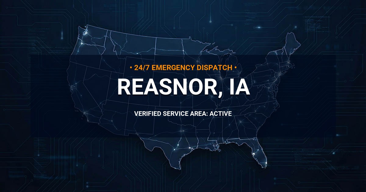 Emergency Plumbing Dispatch Map for Plumbing Services: Reasnor, IA