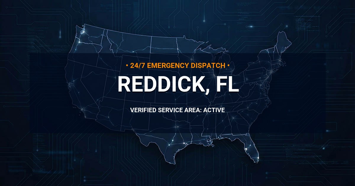 Emergency Plumbing Dispatch Map for Plumbing Services: Reddick, FL