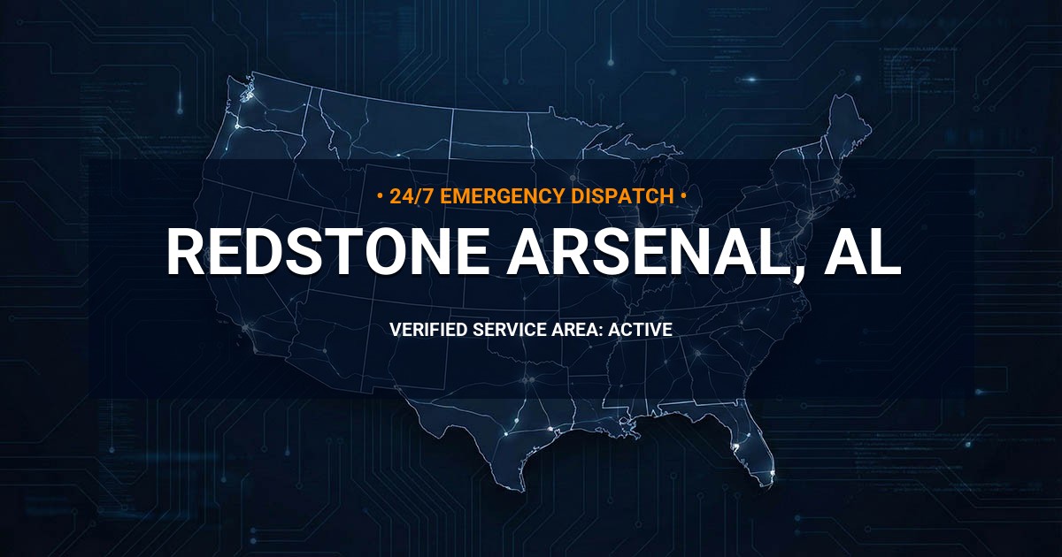 Emergency Plumbing Dispatch Map for Plumbing Services: Redstone Arsenal, AL