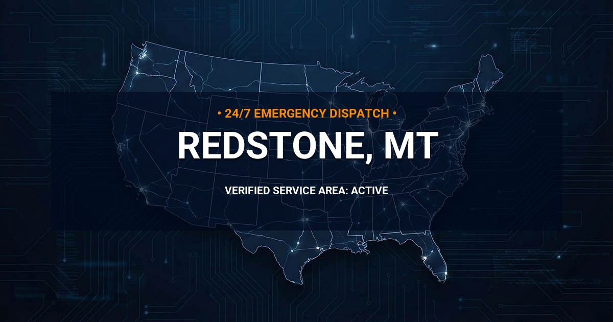 Emergency Plumbing Dispatch Map for Plumbing Services: Redstone, MT