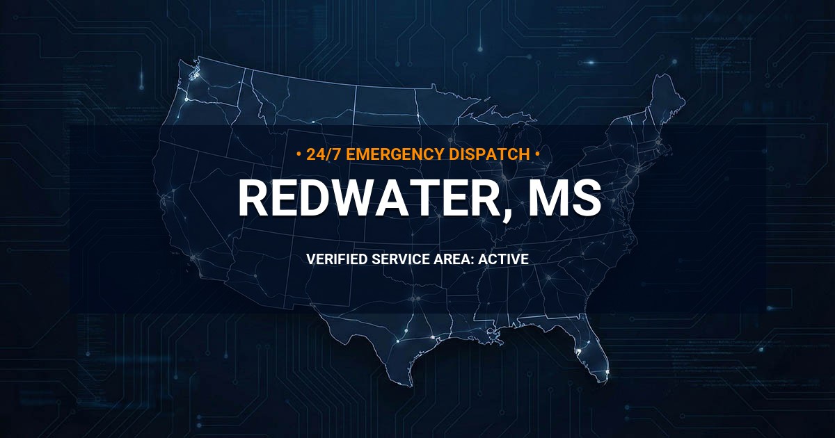 Emergency Plumbing Dispatch Map for Plumbing Services: Redwater, MS