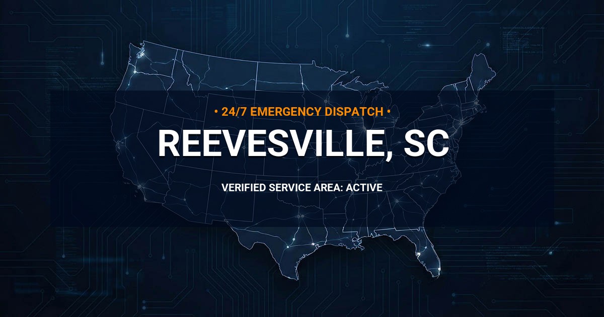Emergency Plumbing Dispatch Map for Plumbing Services: Reevesville, SC