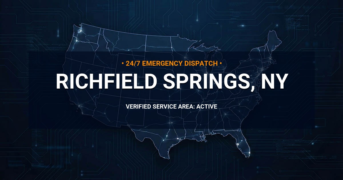 Emergency Plumbing Dispatch Map for Plumbing Services: Richfield Springs, NY