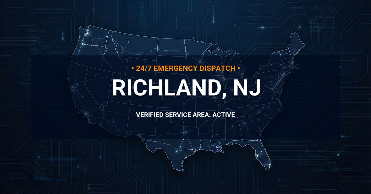 Emergency Plumbing Dispatch Map for Plumbing Services: Richland, NJ