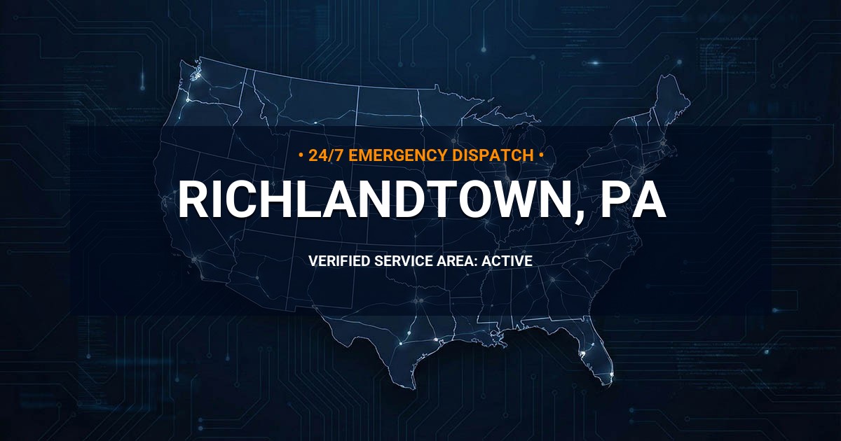 Emergency Plumbing Dispatch Map for Plumbing Services: Richlandtown, PA