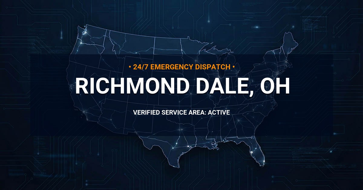 Emergency Plumbing Dispatch Map for Plumbing Services: Richmond Dale, OH