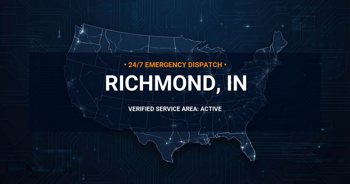 Emergency Plumbing Dispatch Map for Plumbing Services: Richmond, IN
