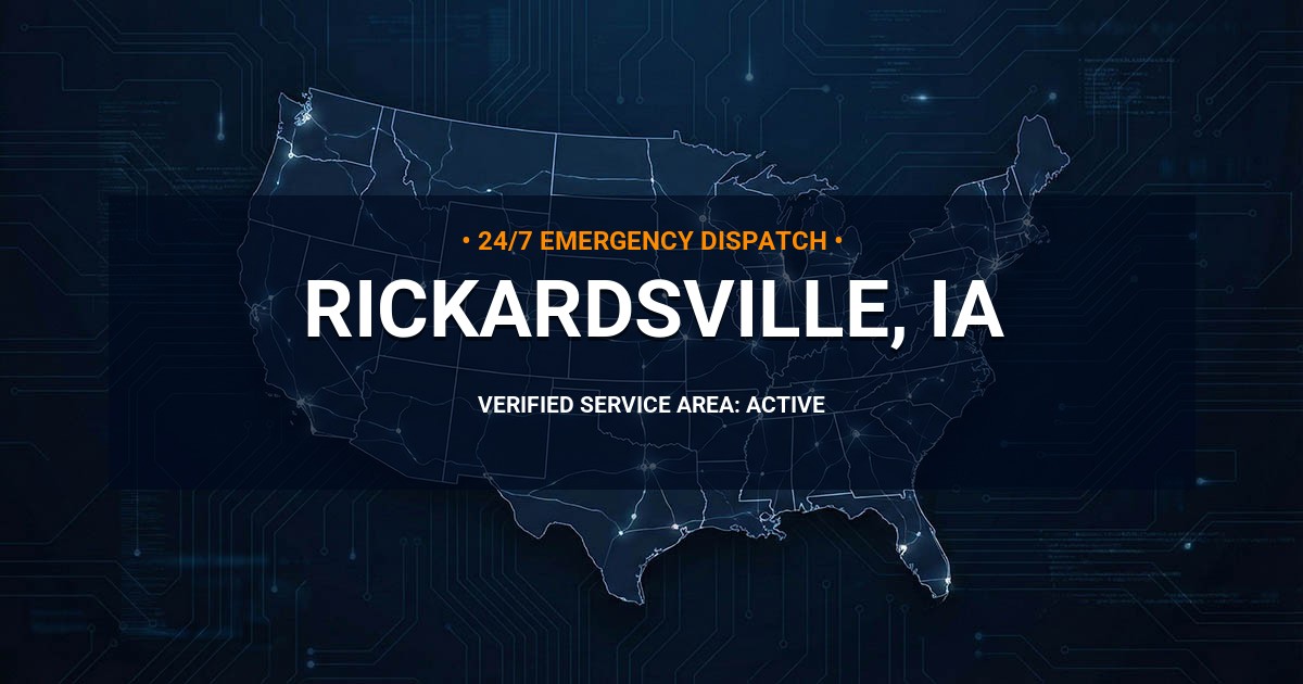 Emergency Plumbing Dispatch Map for Plumbing Services: Rickardsville, IA