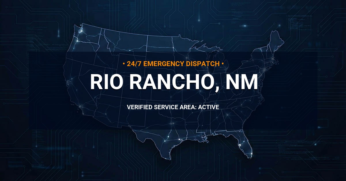 Emergency Plumbing Dispatch Map for Plumbing Services: Rio Rancho, NM