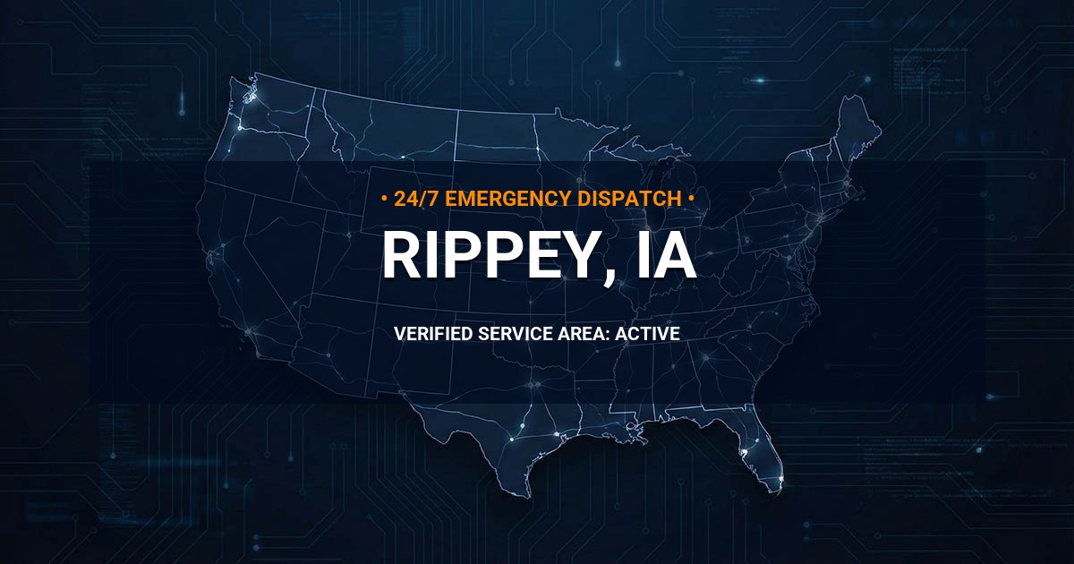 Emergency Plumbing Dispatch Map for Plumbing Services: Rippey, IA