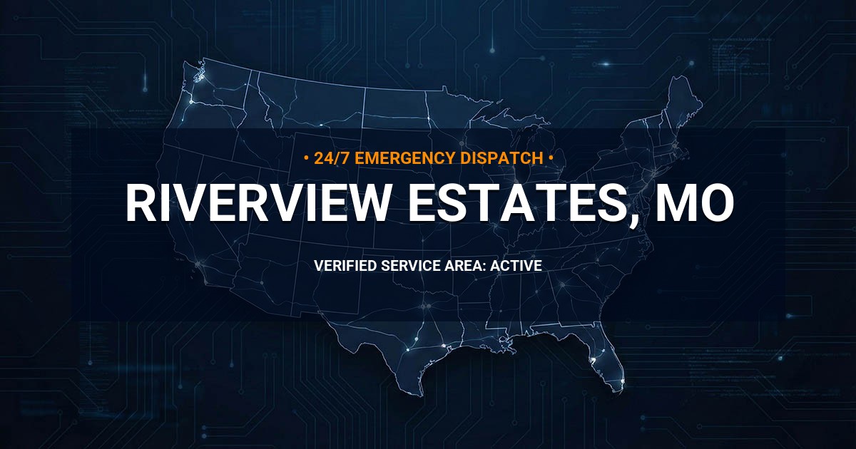 Emergency Plumbing Dispatch Map for Plumbing Services: Riverview Estates, MO