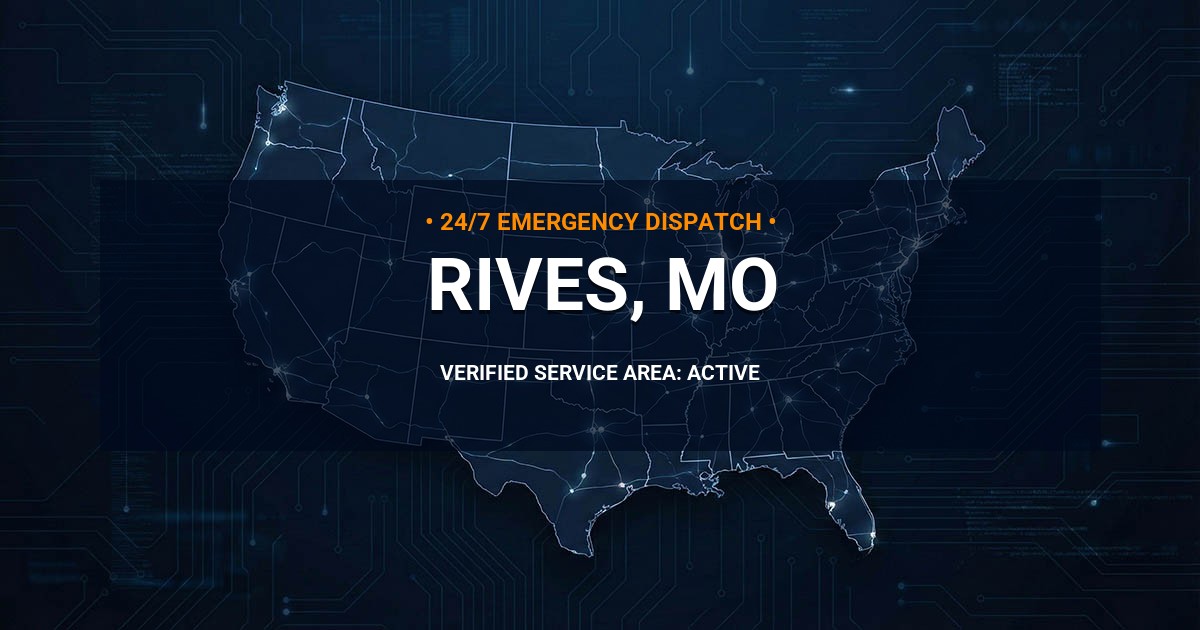 Emergency Plumbing Dispatch Map for Plumbing Services: Rives, MO