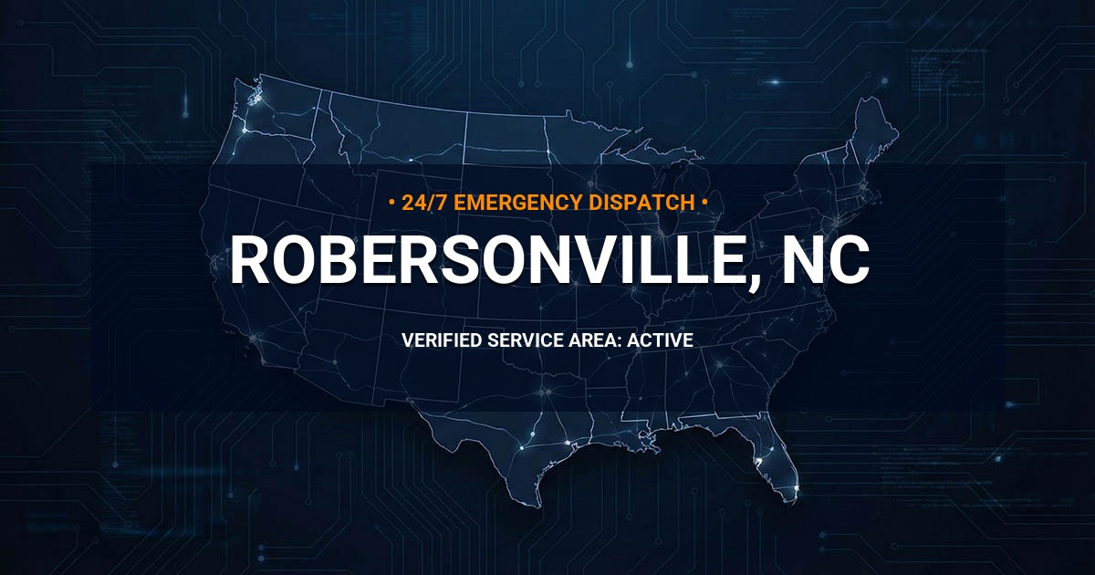 Emergency Plumbing Dispatch Map for Plumbing Services: Robersonville, NC