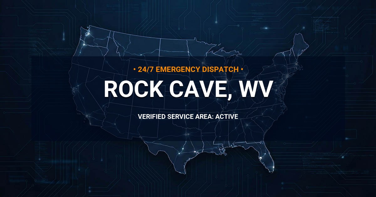 Emergency Plumbing Dispatch Map for Plumbing Services: Rock Cave, WV