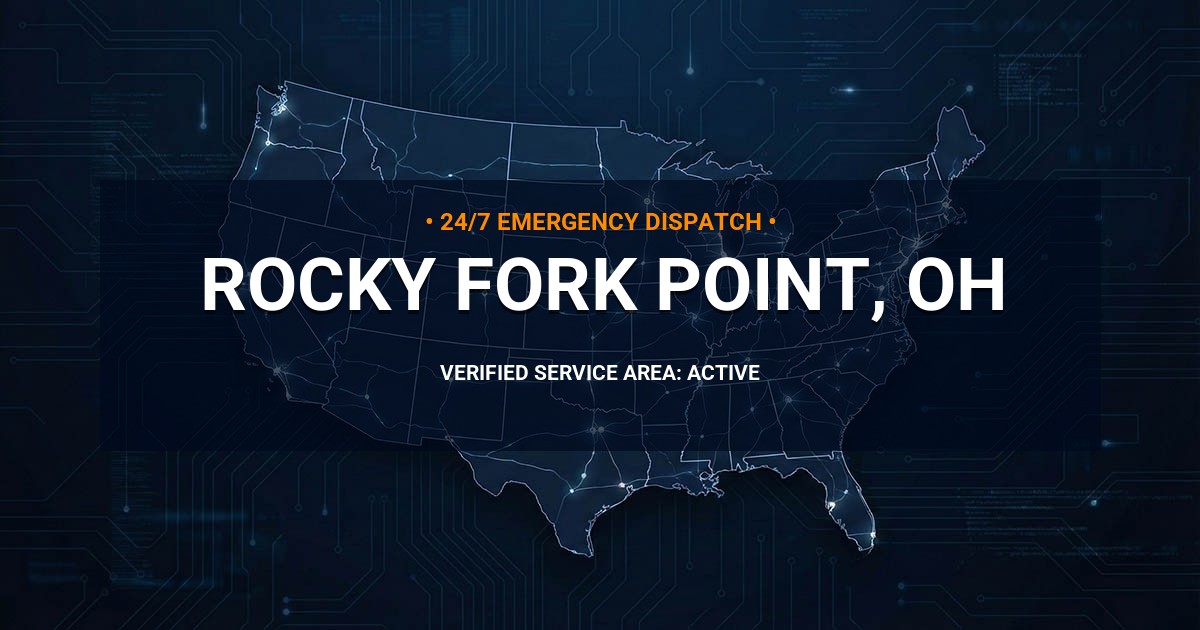 Emergency Plumbing Dispatch Map for Plumbing Services: Rocky Fork Point, OH