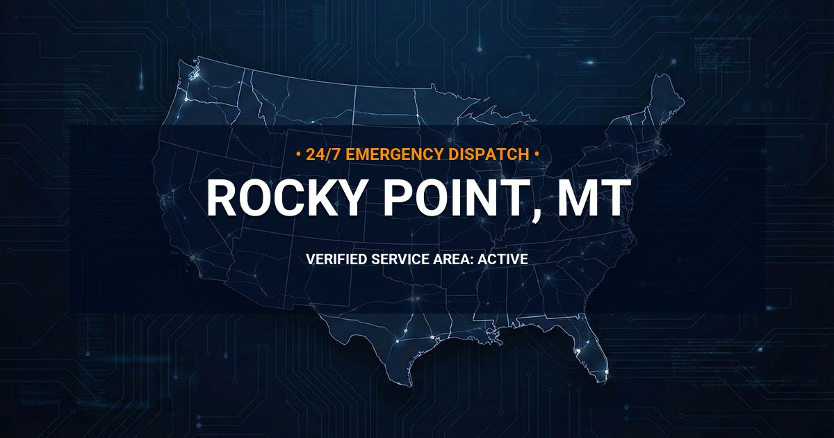 Emergency Plumbing Dispatch Map for Plumbing Services: Rocky Point, MT