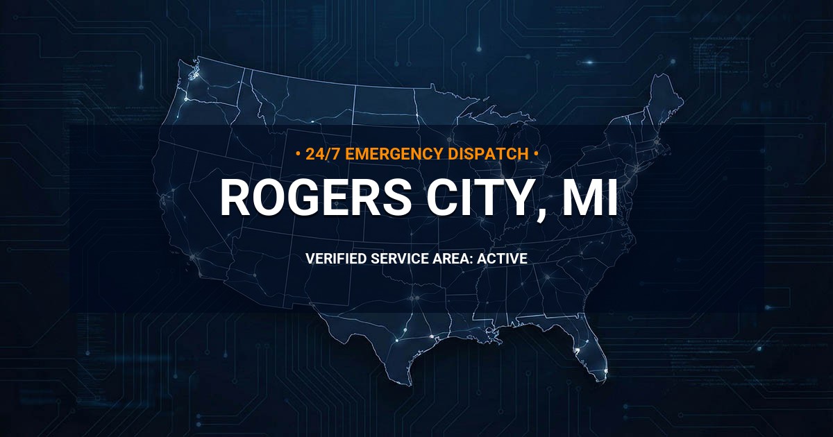 Emergency Plumbing Dispatch Map for Plumbing Services: Rogers City, MI