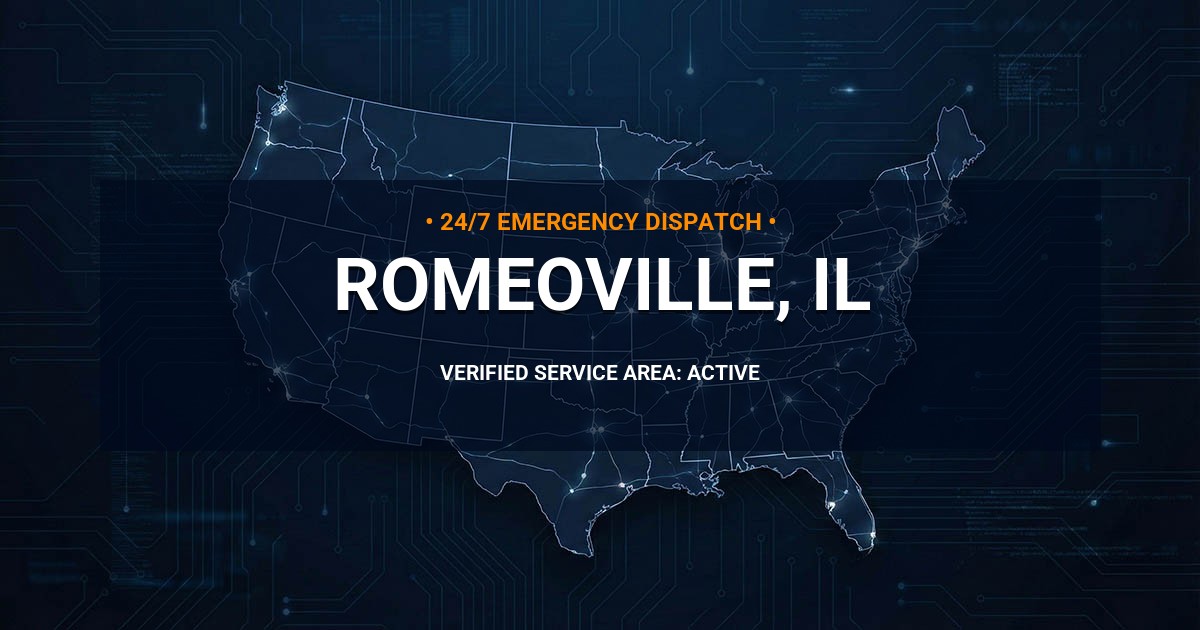 Emergency Plumbing Dispatch Map for Plumbing Services: Romeoville, IL