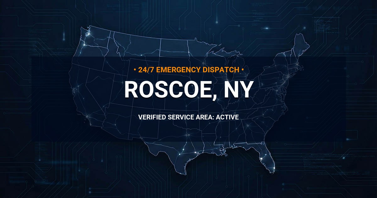 Emergency Plumbing Dispatch Map for Plumbing Services: Roscoe, NY