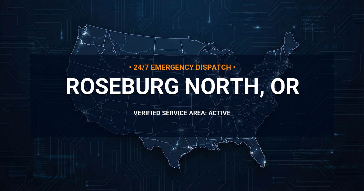 Emergency Plumbing Dispatch Map for Plumbing Services: Roseburg North, OR