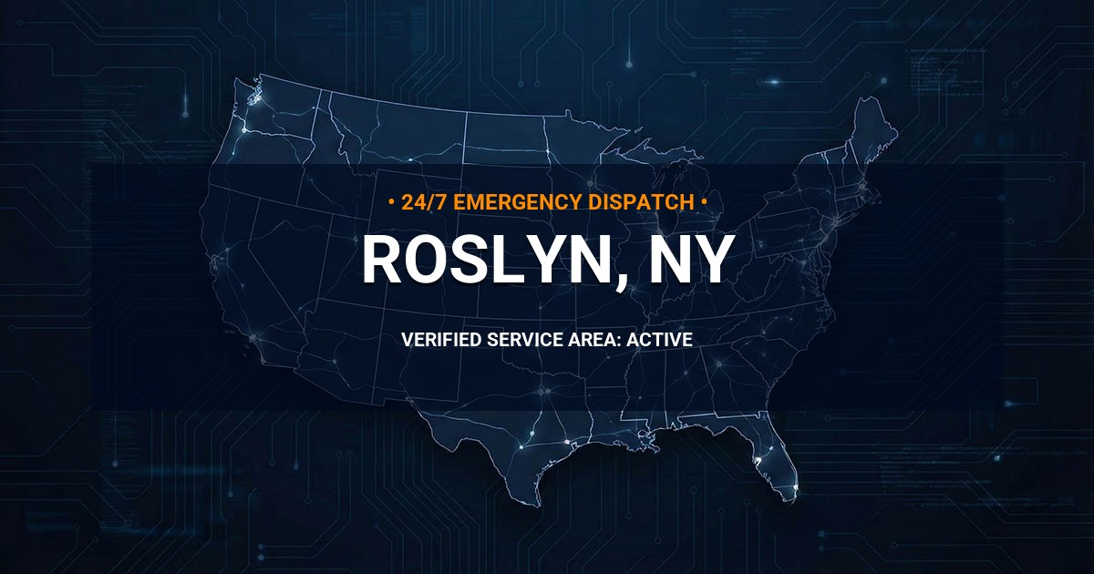 Emergency Plumbing Dispatch Map for Plumbing Services: Roslyn, NY